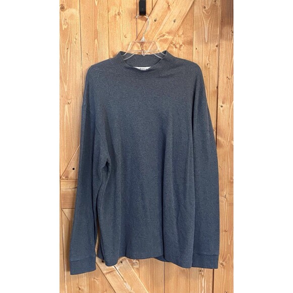 Orvis Mens XL Long Sleeve Mock Neck Pullover Shirt Gray Outdoor Hiking Baselayer - Picture 1 of 6